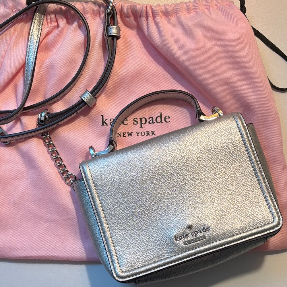Kate Spade Silver and Black Crossbody Bag